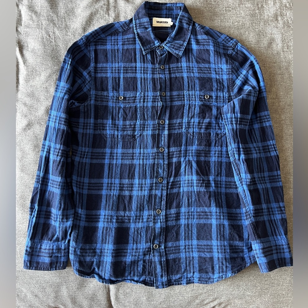 TaylorStitch - The Utility Shirt in Rinsed Indigo Plaid, Small 38